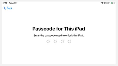 enter ipad passcode