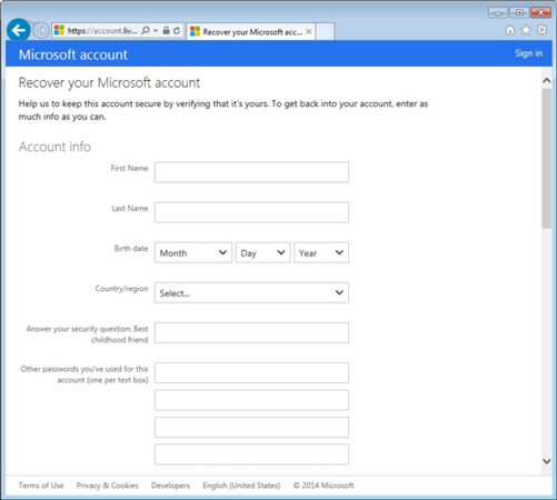 I forgot my laptop password windows 8