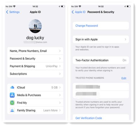 change apple id password