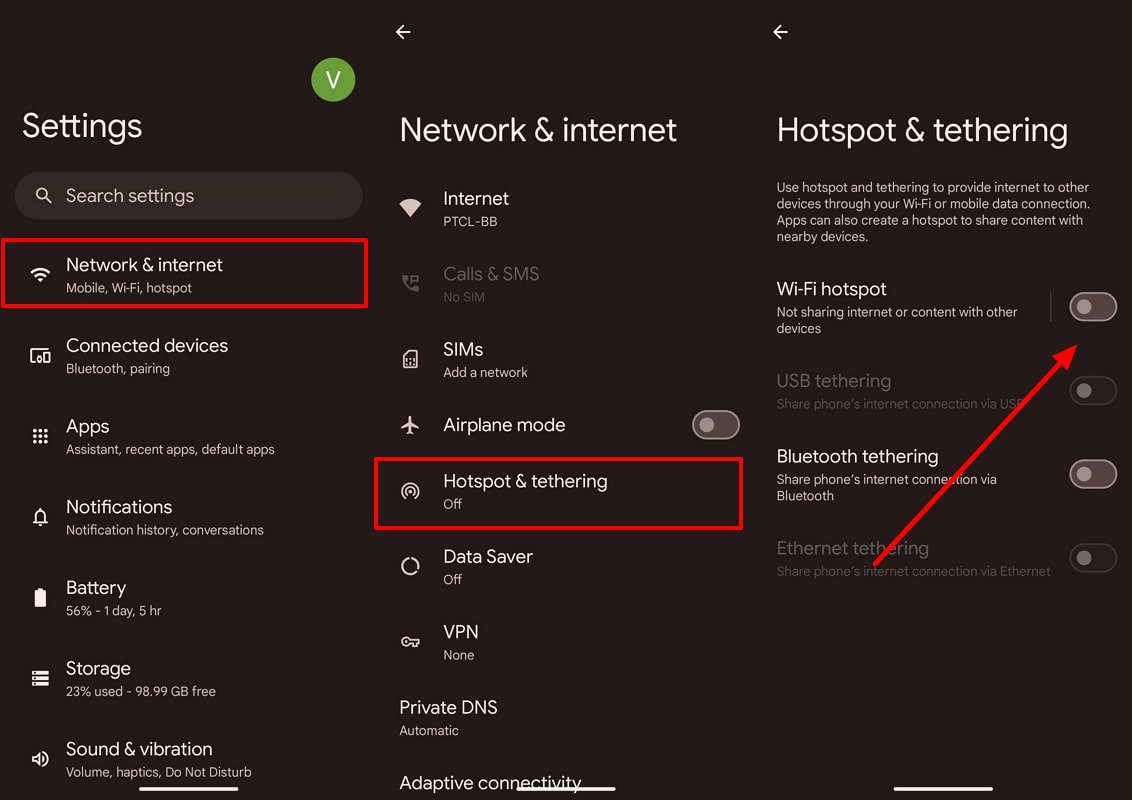 disable the wifi hotspot