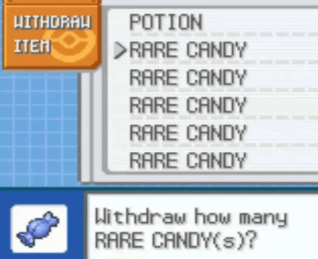 pokemon fire red rare candy cheat