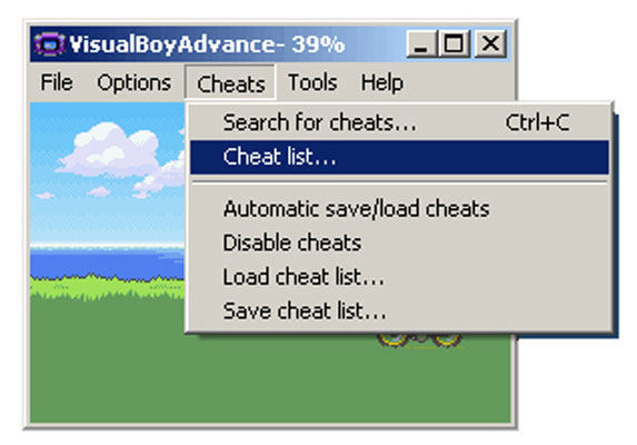 how to use cheat codes visual boy advance pokemon fire red