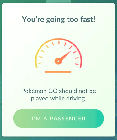 pokemon go speed limit