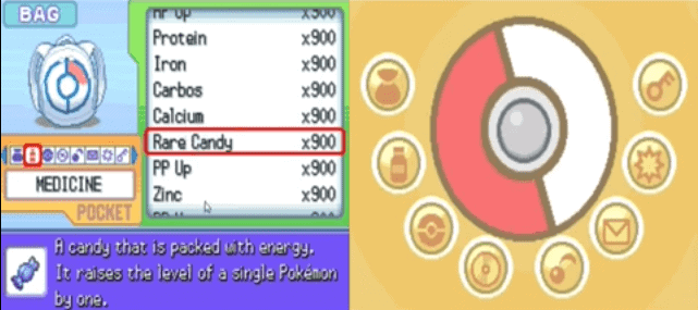 pokemon platinum rare candy cheat code