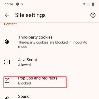 chrome pop-ups redirects
