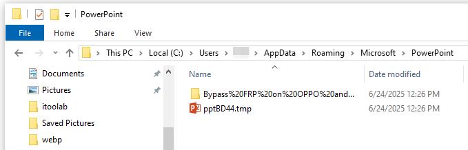 powerpoint temporary files