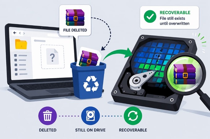 recover deleted RAR files