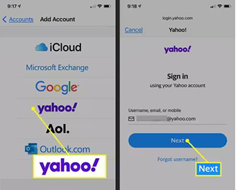 readd yahoo account