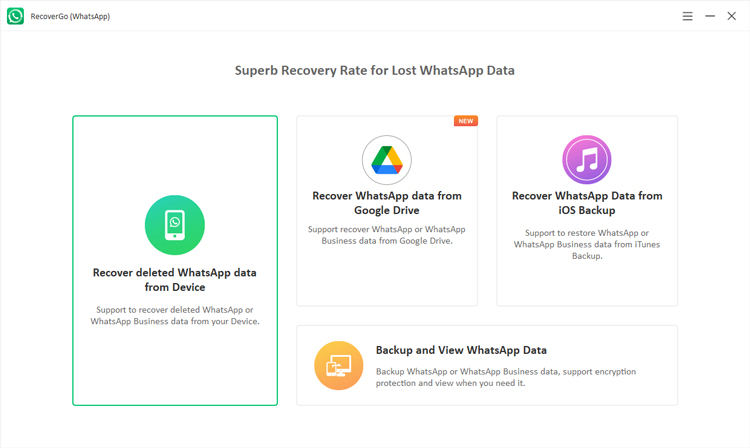 Windows 10 RecoverGo - WhatsApp Data Recovery full