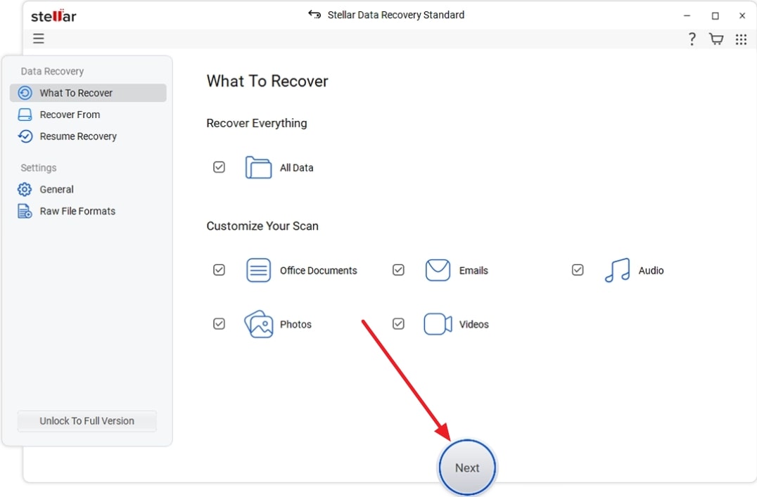 proceed with the next button