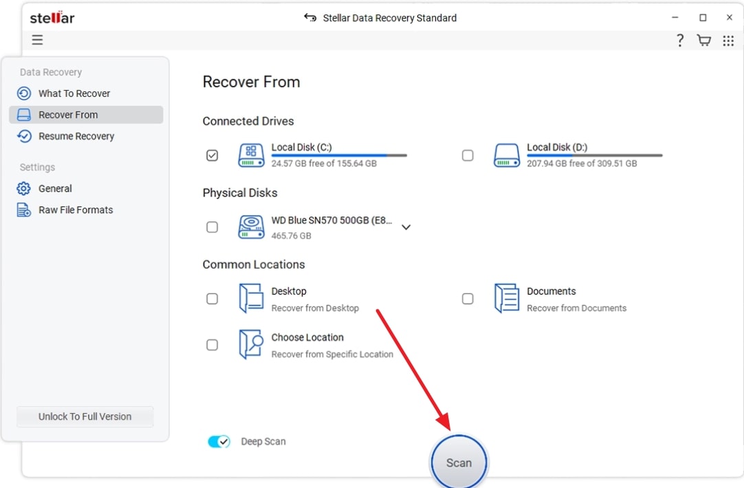 assign location and start scanning