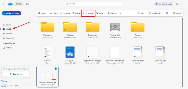 download from cloud backup