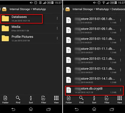 recover whatsapp android local storage