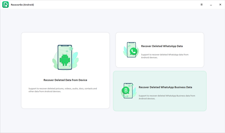 recover whatsapp business data interface recovergo android