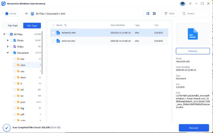 recover deleted Word document in RecoverGo