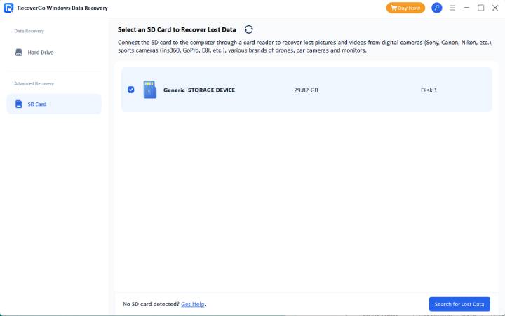 Search for lost data
