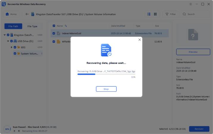Recovergo Windows SD card recover