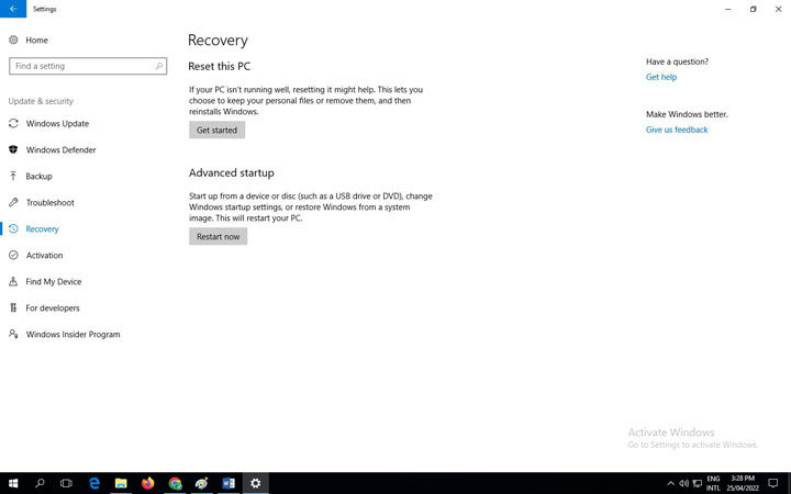 how to restore pc to factory settings without password