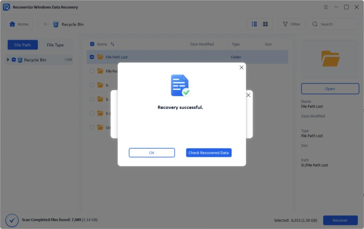 recycle bin files recover