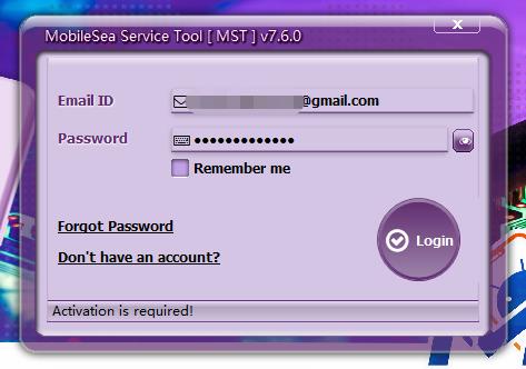 register mobilesea service tool
