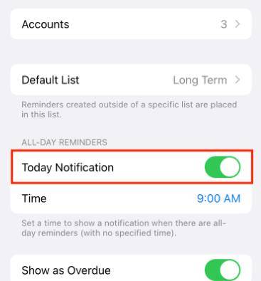 iphone today notification