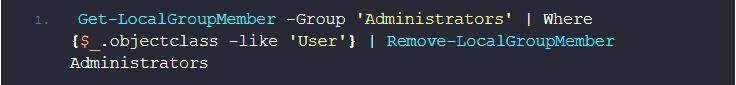 remove domain user from local administrators group powershell