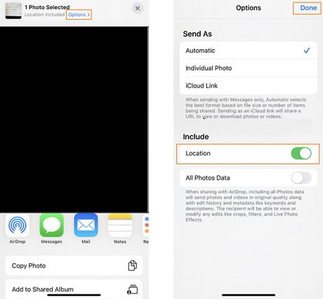 remove photo location