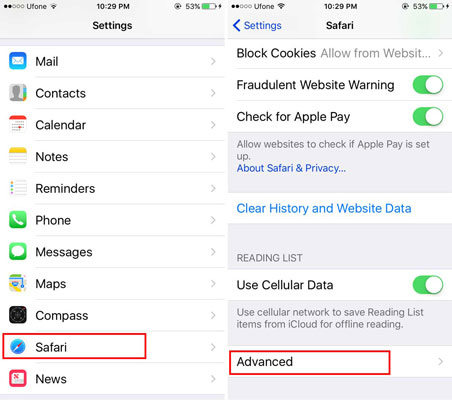 remove website data