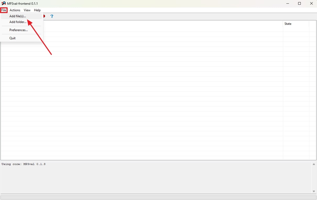 choose add file from file menu