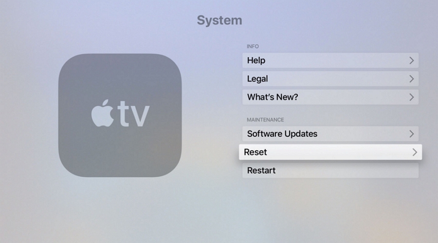 Reset the Apple TV 