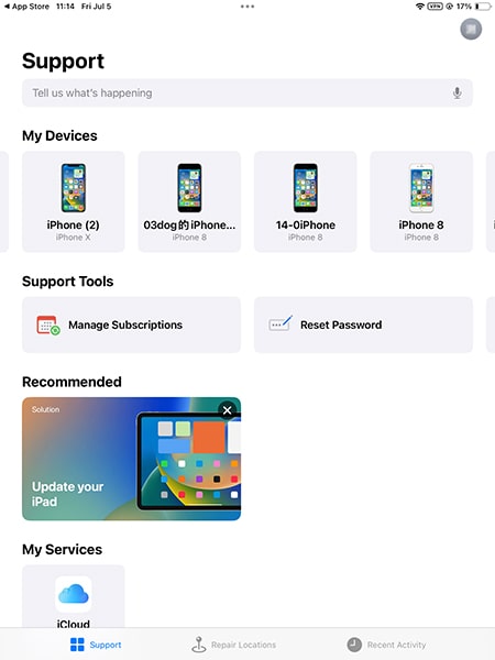 apple support app