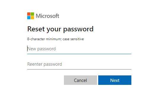 microsoft account password change email
