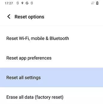 vivo reset all settings