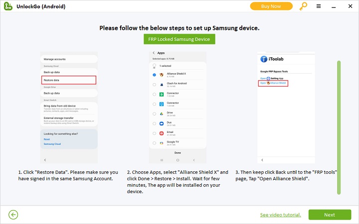 Create Alliance Shield x Account For Samsung Android 11 Frp