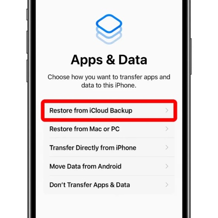restore from icloud backup