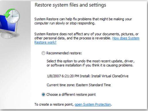 restore system file and settings