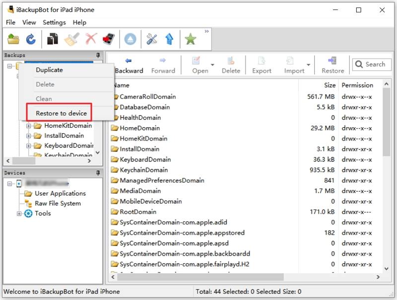 exporting ibackup ibackupbot files