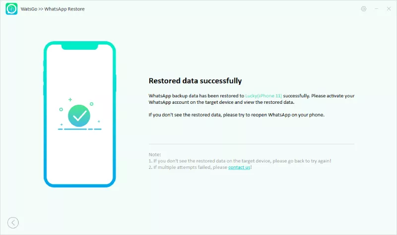 Restore your WhatsApp backup
