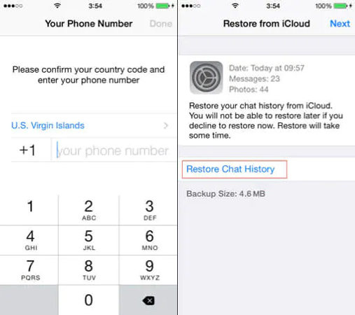 Восстановить whatsapp из icloud