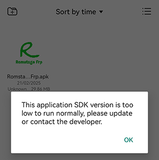 romstage frp apk low sdk version