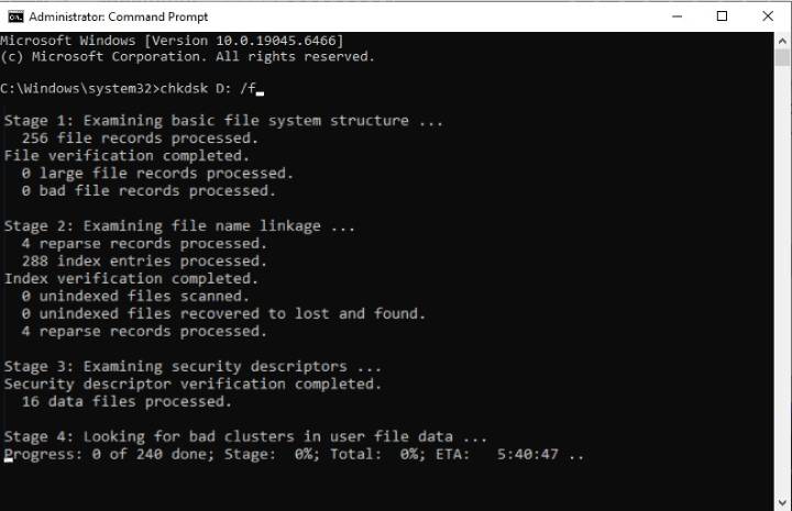 run CHKDSK command for RAW partition