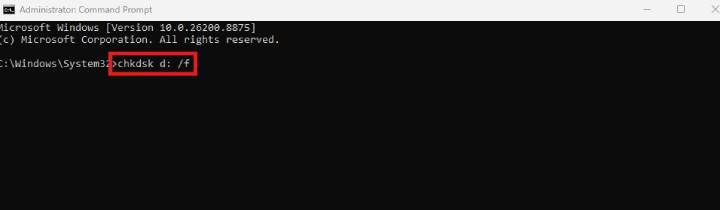 Run CHKDSK command to repair SD card