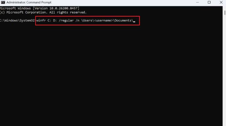 restore files from cmd