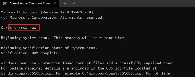 run sfc scan now