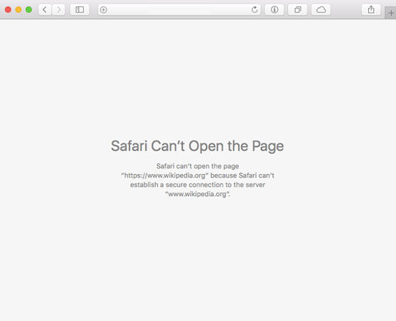 safari cannot connect to server