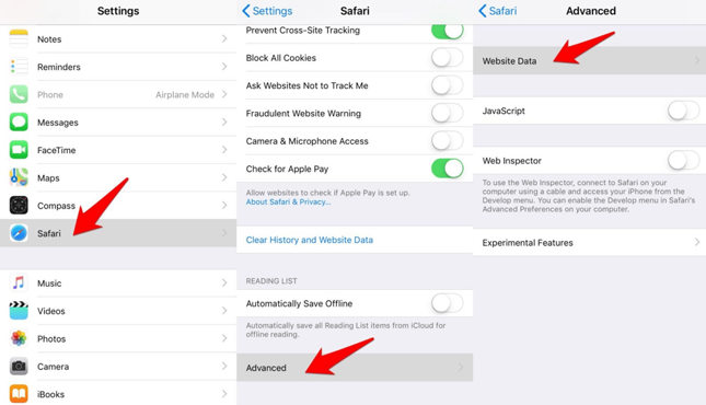 iPhone/iPad Settings to fix Safari frequently visited not showing after update