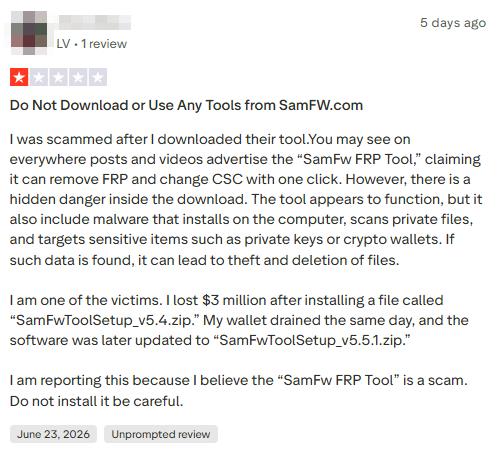 samfw trustpilot review