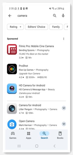 samsung 3rd party camera