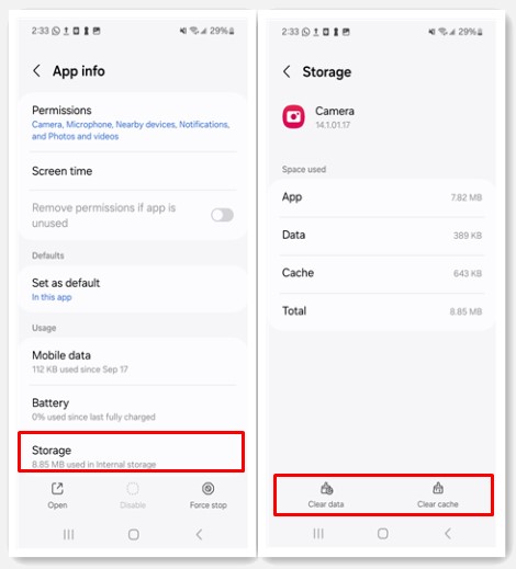 samsung camera storage