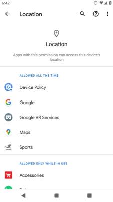 samsung location app permissions